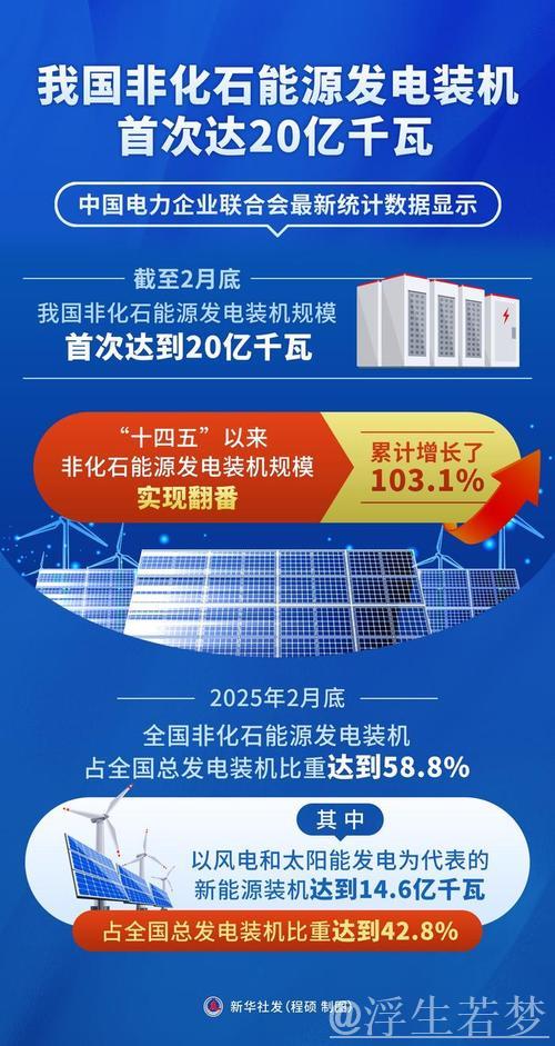 非化石能源发电装机容量首次突破20亿千瓦